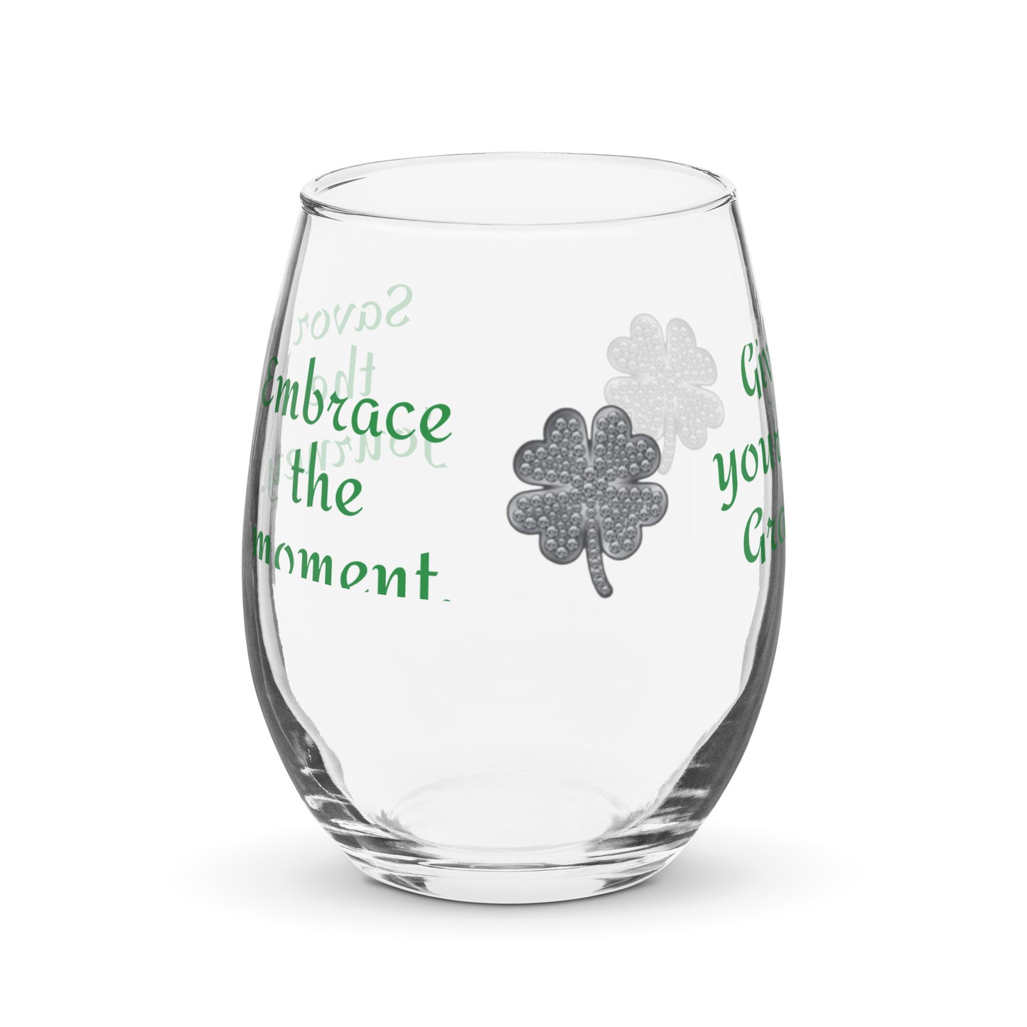 Give Yourself Grace Stemless wine glass